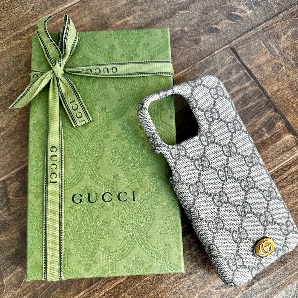 Authentic Gucci iPhone 13 Pro Max Phone Case - Like New with Box + Tags